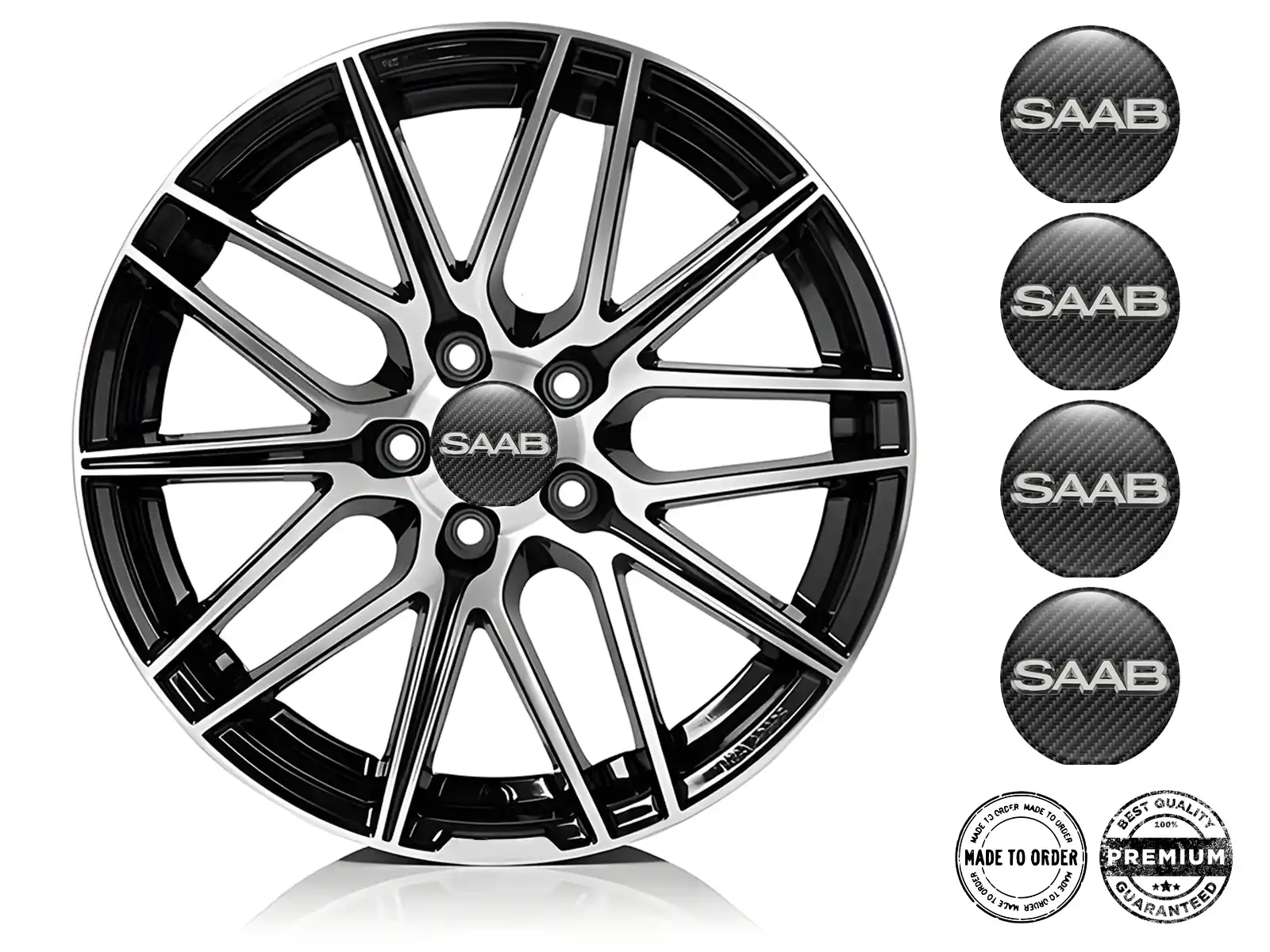Saab Pegatina de Silicona Logo Calcomanías de Rueda de Lujo